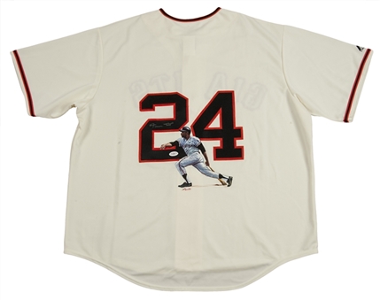 Rare Willie Mays Signed San Francisco Giants Hand-Painted Majestic Jersey (JSA)